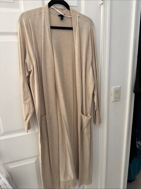 torrid Beige Long Open Duster Cardigan